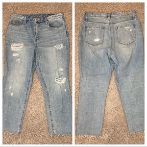 BlankNYC Love Letter Madison Crop High Rise Pearl Embellished Jean Size 31